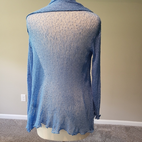 Fresco by Nomadic Traders – Beach Blue Long Mesh/Crochet Cardi/Shawl (One Size) - Picture 16 of 16